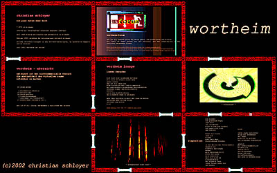 {Retro-Labyrinthspiel mit Gedichten und Bildern}